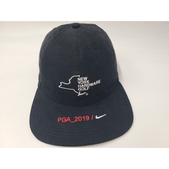 New York Hardware Golf PGA 2019 Nike Dri-Fit Strapback Hat Cap Bethpage Black
